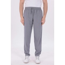 Blayn Jeans Erkek Gri Jogger Pantolon Beli Lastikli Bağcıklı %100 Pamuk Keten Baggy Rahat Günlük Pantolon