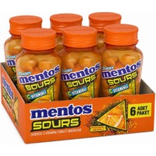 Mentos Sours Portakal Aromalı Şekersiz C Vitaminli Tablet Şekerleme 49 gr x 6 Adet