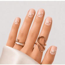 Takma Takma Ten Rengi Nail Art Kısa Kare El Yapımı Jel Takma Tırnak KKKR-3503 Ten Rengi-L