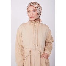 Armine Kolları ve Beli Tünel Detaylı Pardösü 23K8519 Krem