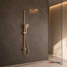 Kale Rain Yuvarlak Push Button Rose Gold Duş Barı