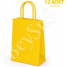 BeySüS 11X15 cm Hediyelik Kağıt Çanta Sarı 12 Adet
