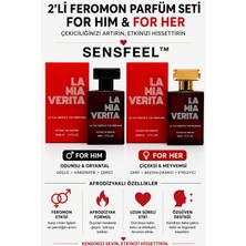La Mia Verita Feromon Parfüm Seti - For Hım & For Her - Afrodizyaklı Etki Sensfeel™ Feromon Özlü Parfüm 2X50ML