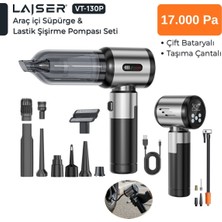 Laiser VT-130 17.000PA 5 In 1 Pompa Özellikli Yedek Bataryalı Araç Içi Süpürge