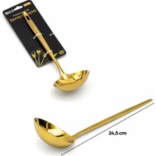 Aesco Metal Servis Kepçesi - Gold Renk - 24.5 cm