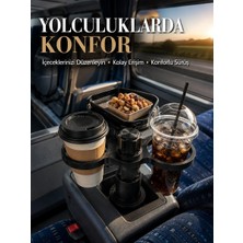 Nilavia Araç Bardaklık Genişletici Çift Bardak Tutucu ve Tepsili Düzenleyici - AL002A-62WET6
