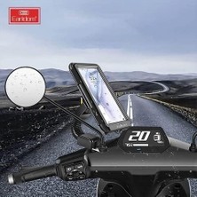 EH-139 Motosiklet Telefon Tutucu Ayna Tipi Su Geçirmez Dokunmatik Dikiz Aynası 4,7-7 Inç Bisiklet Motor