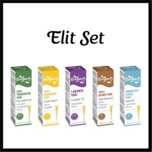 Elit Yağ Seti(Çam, Sarı Kantaron,lavanta,tatlı Badem,hindistan Cevizi)20 ml 5'li Set Damlalıklı