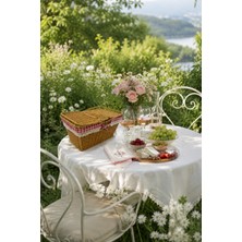 Naturel Dekor Hasır Görünümlü Doğal Çift Saplı Dikdörtgen Piknik Sepeti 32X39X25 Cm, Bohem Brunch Sepeti, Dekoratif Sepet, Iskandinav, Modern