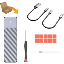 Jeyı Thunderate M.2 (Pcıe) Nvme ve M.2(Ngff) Sata SSD To USB 3.2 Gen2 Çevirici Dönüştürücü Adaptör Harici Taşınabilir SSD Muhafaza Kutusu