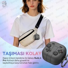 Galaxy Buds 4 Pro/buds 4 Için Kılıf Darbe Emici Köşe Korumalı Galaxy Buds4 Kulaklık Kılıfı Yumuşak Dokulu Oyun Konsolu Görünümlü  Buds 4 Pro Kılıf (Koyu Gri)