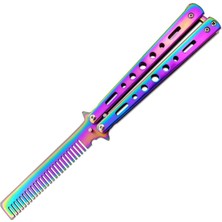 Streak Metal Kelebek Şeklinde Çelik Tarak Saç Şekillendirici Tarama Taşınabilir Rainbow