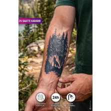 BP Tattoo 24 Saatte Kararan Vahşi Doğa Temalı Baykuş ve Kurt Dövmesi