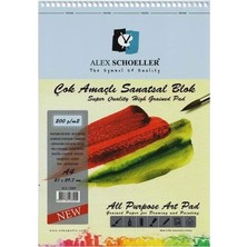 Alex Schoeller Alex Çok Amaçlı Spiralli Resim Defteri (A4 ) 200 Gram  20 Yaprak ( ALEX-3909)