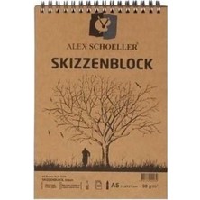Alex Schoeller Alex Kraft Spiralli Yan Blok A5 60 Yaprak 90 Gram  (ALEX-7532)