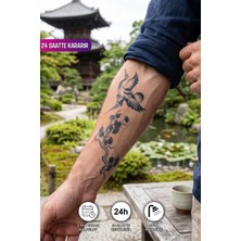 BP Tattoo Japon Turna Kuşu ve Çam Ağacı Motifli Yarı Kalıcı Geçici Dövme