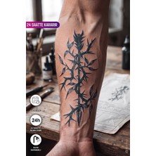 BP Tattoo 1 Ay Kalıcı 24 Saatte Kararan Dikenli Sarmaşık ve Ok Dövmesi