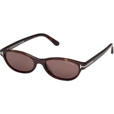 Tom Ford Chloe-02 FT1310 52E Kadın Dark Havana Oval Güneş Gözlüğü