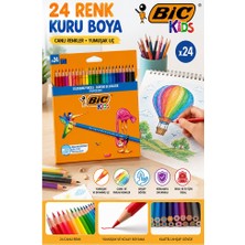 ArtMaster 24 Lü Kuru Boya Kalemi Karton Kutu 1 Paket Bic Tropicolors 24 Renk Kuruboya Tam Boy Canlı Renkli Boya Kalem Okul Öğrenci
