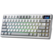 Aula NOVA75 Mekanik Rgb Klavye Tkl Star Vector Switch Tri Mode Kablosuz Makrolu Hot Swap Gaming Oyuncu Klavyesi Gri