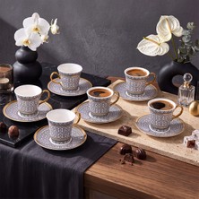 Aryıldız Kingham 12 Parça 6 Kişilik Kahve Fincan Takımı Siyah 90 ml
