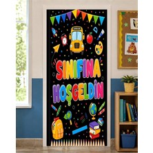 Promisebackdrop2 190X75CM Lastikli Kapı Süsü, Kumaş Kapı Giydirme, Sınıfına Hoş Geldin, Sınıf Kapısı, Okul Etkinlik Kapı Süsü