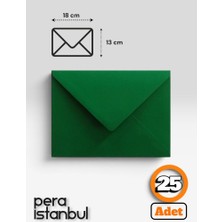 Pera İstanbul 25 Adet 13*18 Çam Yeşili Davetiye Lüks Tebrik Kartı Mektup Mühür Cüzdan Büyük Kapasiteli Zarf