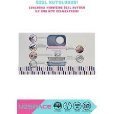 1100ML Lunchbox Tek Katlı 3 Bölmeli Kaseli Çelik Sefer Tası Yemek Kutusu (Turuncu-Turkuaz)