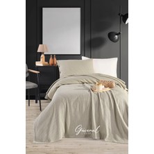 Güvenal Siena | %100 Pamuk Tek Kişilik 160X230 cm Düğme Detaylı Yastık Kılıf'lı Örgü Pike Takımı