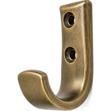 Metal Duvar Askısı, J Tipi, 5X3X1.8 Cm, Montaj Vidaları Dahil, 5 Adet, Renk Seçenekleri (Antik Sarı)