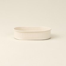 Evstyle Oval Tepsi Organizer - Krem -  20X13 cm