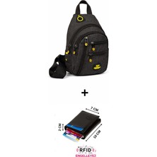 Sannora Bags Unisex Su Geçirmez Çapraz Askılı Çanta Bel Omuz ve Göğüs Çanta Günlük Bodybag ve Kartlıkcüzdan