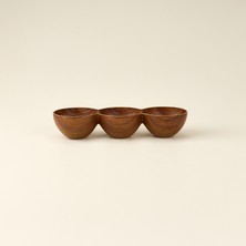 Evelin Yuvarlak 3 Bölmeli Çerezlik - Kahverengi - 10X29,3X5,5 cm