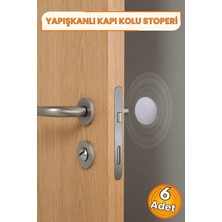 Nublado Kendinden Yapışkanlı Kapı Stoperi Tamponu 6 cm Beyaz – Delme ve Vidalama Gerektirmeyen Duvar Koruyucu Kapı Stopu, Dolap Kapağı, Banyo ve Wc Için Çarpma Önleyici