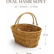 Rosie Hasır 2 Kulplu Oval Çok Amaçlı Sepet
