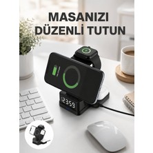 Nilavia Dijital Saatli Kablosuz Şarj Istasyonu – 3’ü 1 Arada Apple Uyumlu Hızlı Şa - AL002A-62TQW