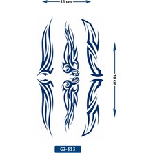 BP Tattoo 1 Ay Kalıcı 24 Saatte Kararan Tribal Bel ve Vücut Dövmesi