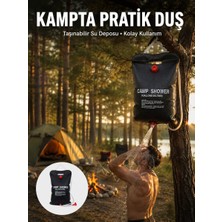 Aesco Taşınabilir Kamp Duşu Solar Isıtmalı 20 Litre Su Kapasiteli Hijyen Çözümü Yeni Nesil