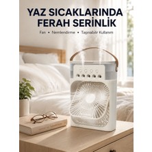 Nilavia Taşınabilir 3'ü 1 Arada Mini Fan | Nemlendirici + Soğutucu + Gece Lambası Yeni  - AL002A-62TZV