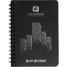 Alex Schoeller Alex Spiralli Pp Kapak Defter Siyah A5 60 Yaprak (Alex -1937)