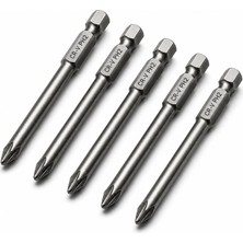 Nzb (5 Adet) Manyetik S2 Çelik 75 mm 7.5 cm Ph2 Bits Uç Tornavida Matkap Manyetik Vidalama Ucu 1/4 Inç