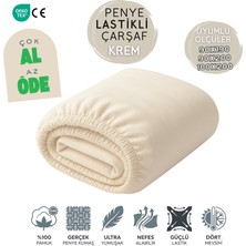 Joyful Kids %100 Pamuk Likralı Lastikli Penye Çarşaf - Krem – 90X190 / 90X200 / 100X200 Uyumlu