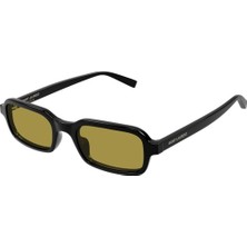 Yves Saint Laurent Sl 908 002 Black Yellow Lens Recycled Rectangle Güneş Gözlüğü
