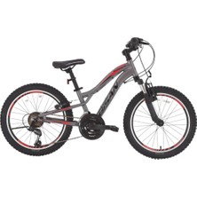 Bisan Buffalo - 24'' Jant 18 Vites Çocuk Bisikleti - Metalik Gri Kırmızı