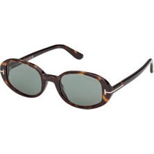Tom Ford Iggy FT1364 52N Dark Havana Green Oval Kadın Güneş Gözlüğü