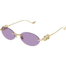 Valentino VG0032S 004 Gold Violet Rimless Oval Güneş Gözlüğü