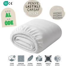 Joyful Kids %100 Pamuk Likralı Lastikli Penye Çarşaf - Beyaz – 90X190 / 90X200 / 100X200 Uyumlu