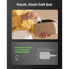 Smartprotect 2 Portlu Usb-C Şarj Cihazı 50 W, Çift Portlu Gan Şarj Cihazı, 1 M Usb-C Kablo Dahil, Macbook, iPhone 17, iPad Pro, Chromebook, Galaxy S25 Ultra ve Pixel 10 Için Hızlı Şarj, Beyaz
