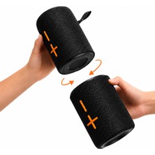 Kbroad KTS-2553 Bluetooth Hoparlör Rgb Işıklı Tws Taşınabilir Kablosuz Hoparlör Ayrılabilir Tasarım Siyah