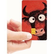 Huggy Craft Şaşkın Boğa Tasarımlı Kredi Kartı ve Akbil Kaplama Sticker